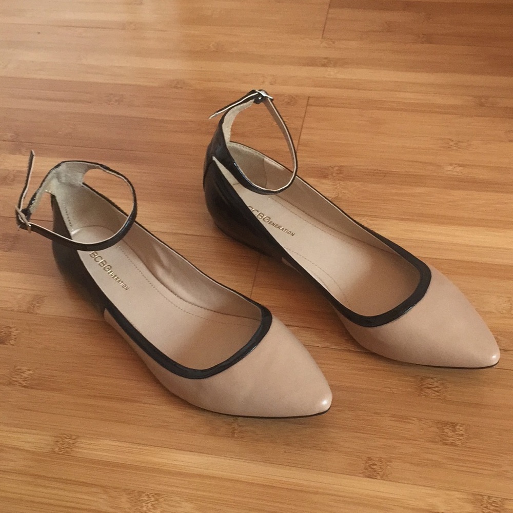 BCBGeneration Ankle Strap Flats
